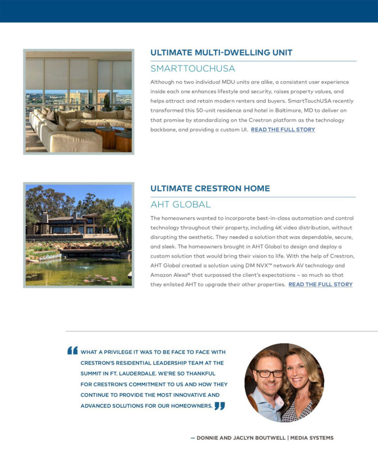 Crestron Connection February 2019 testimonial mention of Media Systems