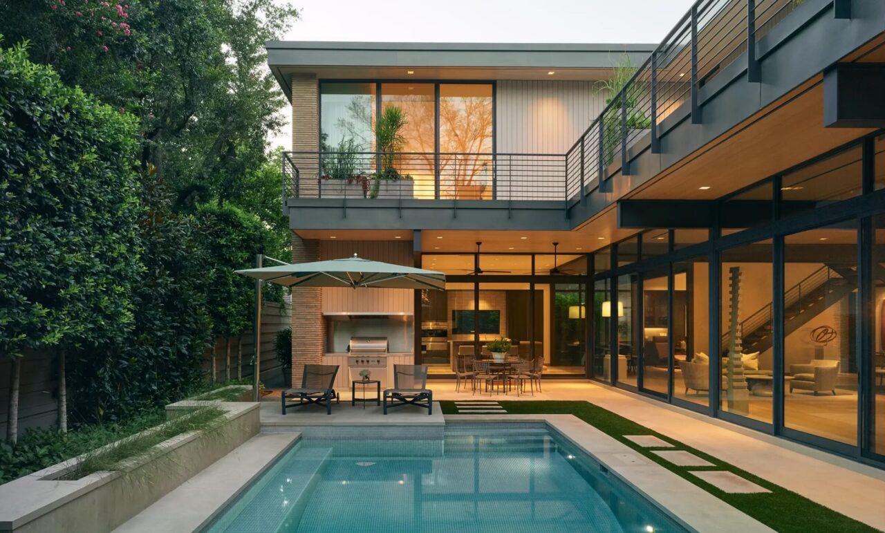 West University Modern home where Media Systems worked alongside the builder, architect, and interior designer