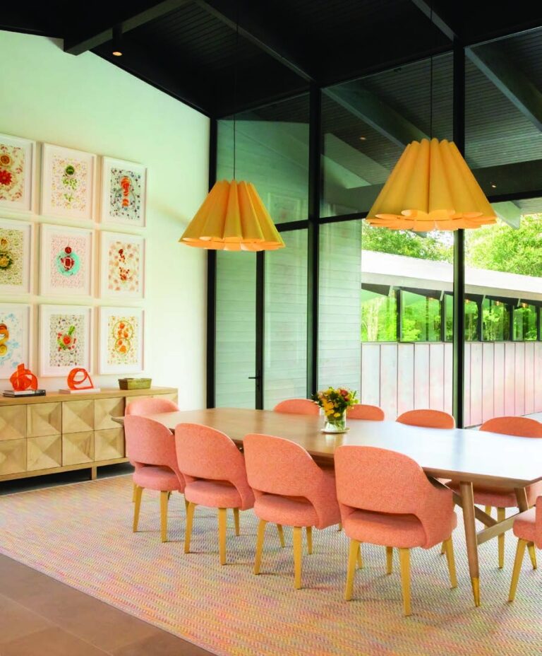 Dining room featured in Media Systems Luxe Interiors + Design The Smart and Healthy Home feature, HOU77, 2022